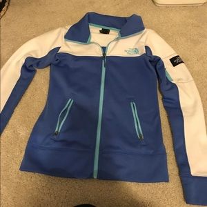 SOLD Blue and white north face jacket size xs